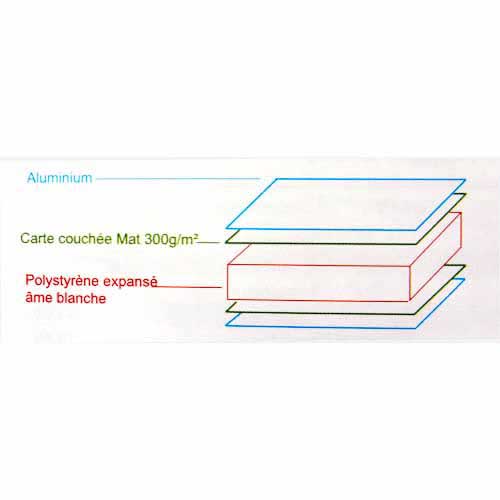 Carton mousse alu ép. 10 mm - 70 x 100 Carton mousse alu ép. 10 mm - 70 x 100