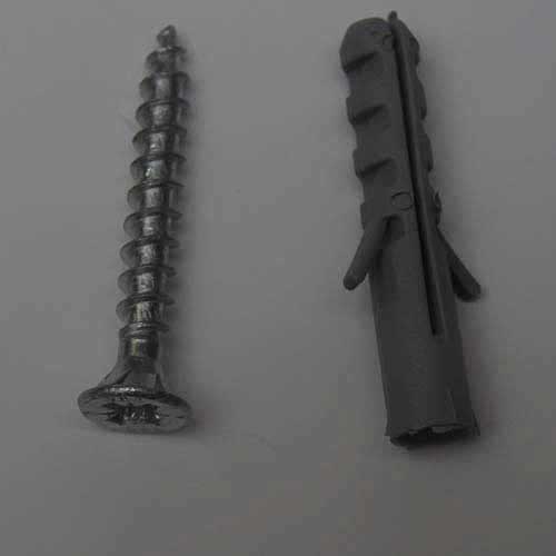 Fixations cimaise Vis alu chrome + cheville Fixations cimaise Vis alu chrome + cheville